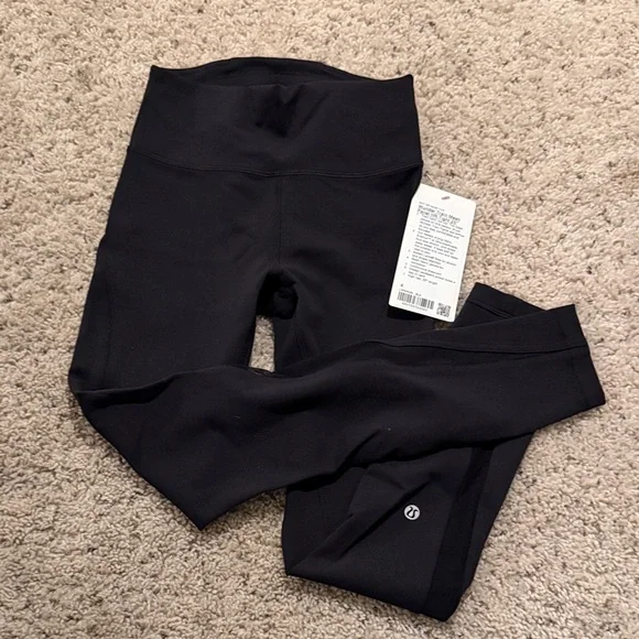 Lululemon 🆕 NWT Athletic Black Wunder Train Mesh Panel HR Tight 25” Leggings - Picture 2 of 5